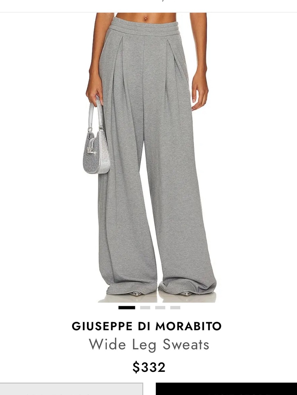 GIUSEPPE DI MORABITO Wide Leg Sweats Gray size S Cropped Women’s Italy